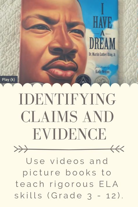 Identifying Claims and Evidence – english with ease Argumentative Mentor Text, Argumentative Text, Text Evidence Activities, Worksheets For Middle School, Claim Evidence Reasoning, Writing Mentor Texts, Reading Disabilities, Citing Evidence, Textual Evidence