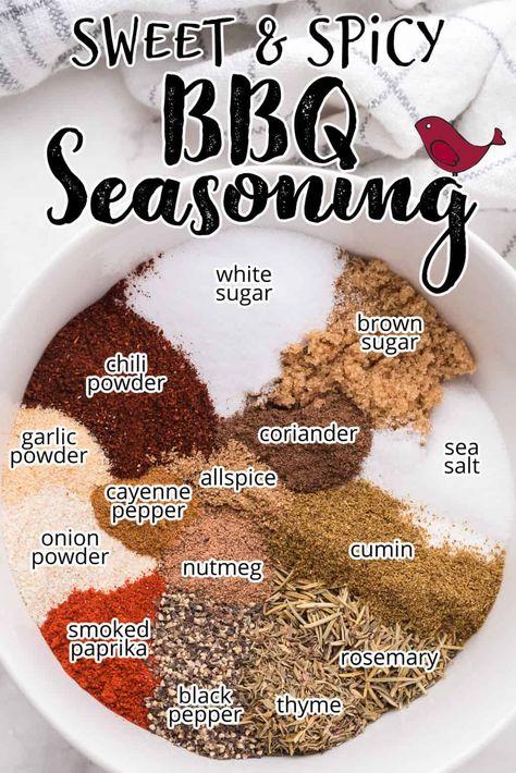 Homemade Sweet And Spicy Bbq Sauce, Bbq Sauce Homemade Spicy, Smoker Seasonings, Bbq Rubs Homemade, Bbq Seasoning Recipe, Chicken Seasoning Recipes, Bbq Rub Recipe, Spice Rubs, Homemade Dry Mixes