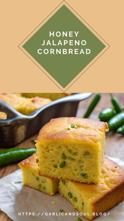 This is the best sweet and spicy jalapeno cornbread recipe! This side or appetizer is the perfect combination to serve with your favorite chili. Honey Jalapeno Cornbread, Honey Jalapeno, Jalapeno Cornbread Recipe, Jalapeño Cornbread Recipe, Spicy Bread, Cornbread Recipe Sweet, Jalapeño Cornbread, Cheesy Potato Soup, Jalapeno Cheese