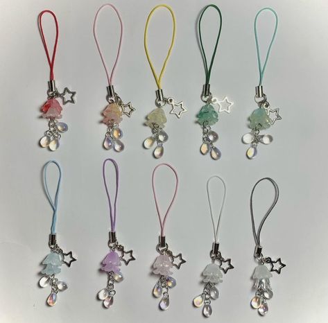 Star Jellyfish, Jellyfish Pendant, Y2k Phone, Keychain Phone, Charm Phone, Bead Charms Diy, Beaded Necklace Diy, Diy Bracelet Designs, Phone Charms