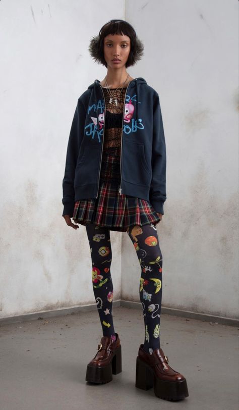 Hyperpop Aesthetic Fashion, Weird Girl Aesthetic Outfits, Hyperpop Outfit, Punk Academia, Next Fashion, Layering Outfits, Mood Board Fashion, Swaggy Outfits, Colorful Style