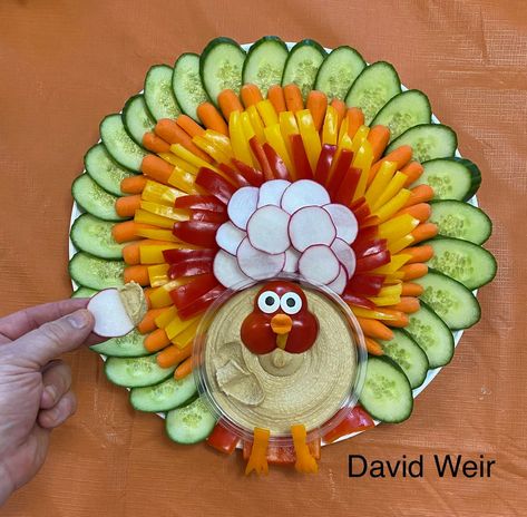 David Weir - Turkey Crudites (Veggie) Tray 🥒🥒🥒🥕🥕🥕🫑🫑🫑🌶🌶🌶... Turkey Crudite Platter, Turkey Veggie Platter, Turkey Veggie Tray, Crudite Platter, Candy Eyes, Yellow Pepper, Veggie Tray, Thanksgiving Kids, Red Bell Pepper