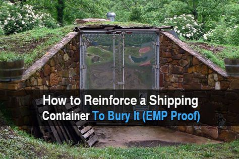 Other than a full-blown nuclear war, a widespread EMP (electromagnetic pulse) is probably the scariest thing that could happen. You'll want to have plenty of Faraday cages filled with electronic devices, and a shipping container is the ultimate Faraday cage. Buried Container Home, Storage Container Bunker, Hidden Basement, Root Cellar Plans, Apocalypse Prep, Root Cellars, Faraday Cage, Emergency Planning, Shipping Container Cabin