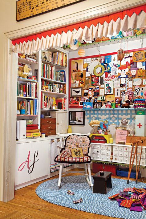 Amy Sedaris Apartment, Crafting Closet, Apothecary Drawers, Pinterest Craft, Room Nook, Craft Studios, Music Plaque, Amy Sedaris, Crafting Corner