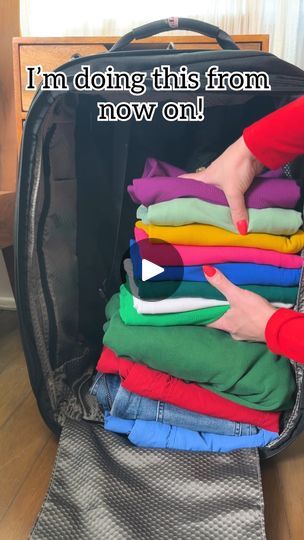 331K views · 980 reactions | 🧳 Pack suitcase vertically to maximize space and make outfits easily accessible! #travel #Thanksgiving  #mariekondo #lifehacks #tipsandtricks | Jeff & Lauren Suitcase Packing Tips Space Saving, What To Pack In Carry On Bag, How To Pack A Suit In A Suitcase, How To Pack A Lot In A Small Suitcase, How To Pack A Suit Jacket In A Suitcase, How To Pack Liquids For Carry On, Packing Efficiently Suitcases, Suitcase Packing Tips, Suitcase Packing