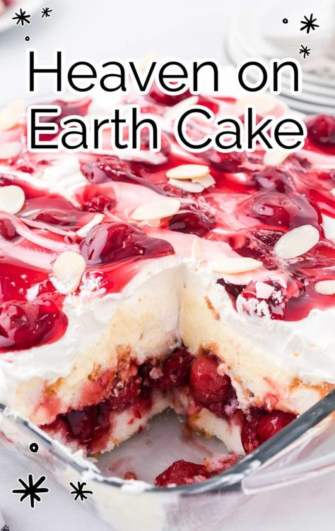 Heaven on Earth Cake - Pass the Dessert Angel Food Cake With Fruit, Fruit Filling Recipe, Angel Food Cake Trifle, Heaven On Earth Cake, Cake With Fruit, Angel Food Cake Desserts, Earth Cake, Angel Food Cake Mix Recipes, Cherry Desserts