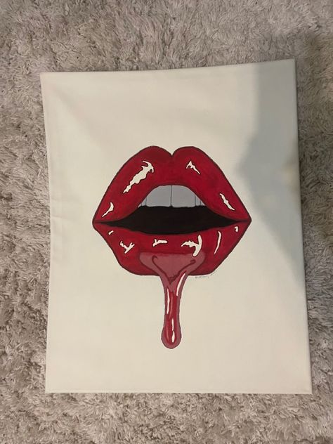 Lips plumped with filler Lips Canvas Painting, Painting Inspo, Lip Plumper, Canada Flag, Country Flags, Canvas Painting, Lips, Flag, Paintings