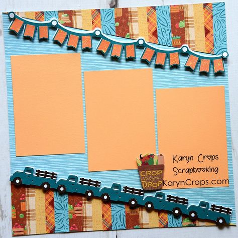 Croptoberfest 2024 Scrapbook Layout | Karyn Crops Karyn Crops, Heart Art Painting, Scrapbooking Retreats, Fall Scrapbook Layouts, Memory Projects, Scrapbook Borders, Picture Layouts, Creative Memories Scrapbooking, Simple Scrapbook