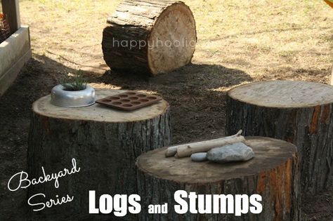 logs and stumps for play in the backyard Playgrounds Ideas, Outdoor Playscapes, Backyard Play Spaces, Natural Play Spaces, Natural Playgrounds, Backyard Kids, Outdoor Play Spaces, Backyard Kids Play Area, Backyard Area