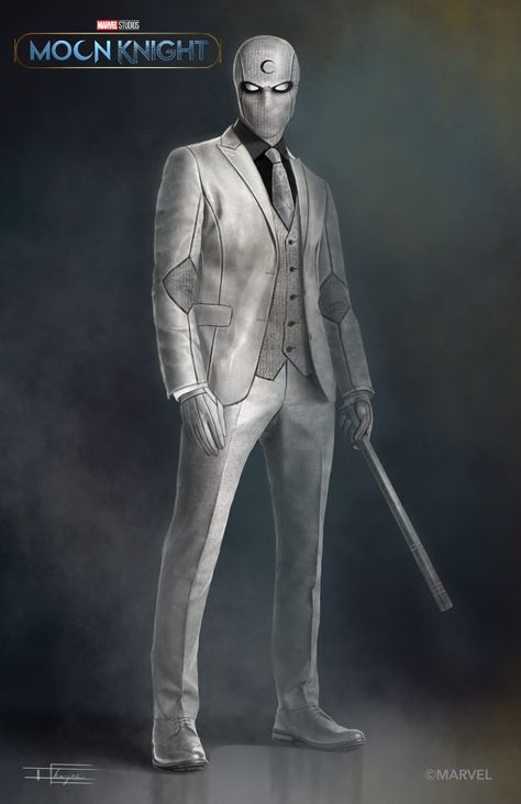 Moon Knight Suit Concept Art, Moon Knight Redesign, Moon Knight Concept, Multiverse Art, Blood Knight, Mcu Art, Midnight Society, Supernatural Crossover, Superhero Comics Art