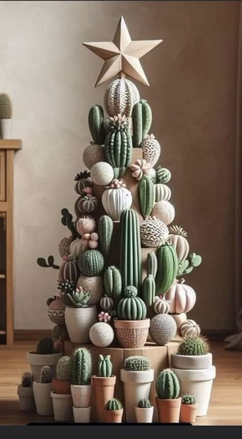 Navidad Cute, Christmas Tree Trends, Cactus Christmas Tree, Cactus Christmas Trees, Different Trees, Cactus Christmas, Christmas Workshop, Gardening Indoors, Festival Of Trees