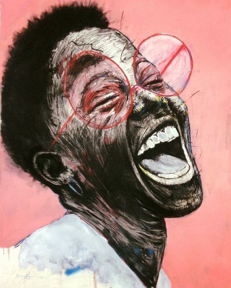 Here’s a South African artist whose works celebrate dark skin, since he’s drawn by the candid innocence of black children, especially those belonging to rural South Africa. He’s Johannesburg-based Nelson Makamo. Emotive Portraits, Trill Art, African Artwork, South African Art, African Paintings, Contemporary African Art, Street Painting, South African Artists, African Artists