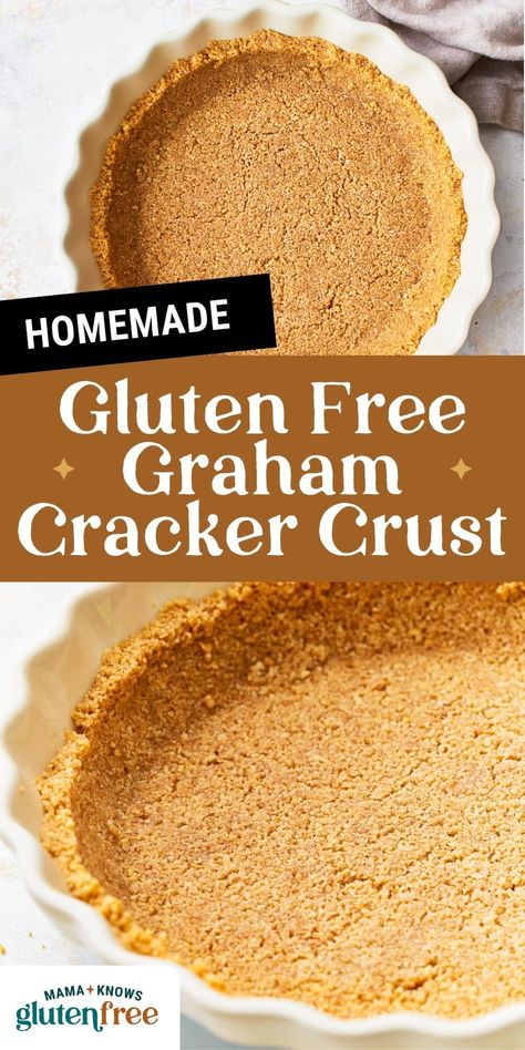 Graham Cracker Crust Alternative, Dairy Free Gluten Free Pie Crust, Gluten Free Gram Cracker Crust, Gluten Free Pie Crusts, Graham Crust Recipe, Gluten Free No Bake Pie, Easy Gluten Free Pie Crust, Gluten Free Cheesecake Recipe No Bake, Vegan Graham Cracker Crust