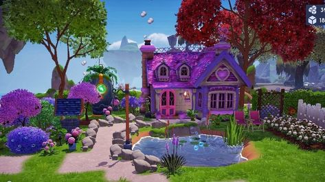 Dreamlight Valley Peaceful Meadows Ideas, Disney Dreamvalley, Dreamland Ideas, Disney Island, Los Sims 4 Mods, Mickey House, Valley Game, Disney Dreamlight Valley, Valley Landscape