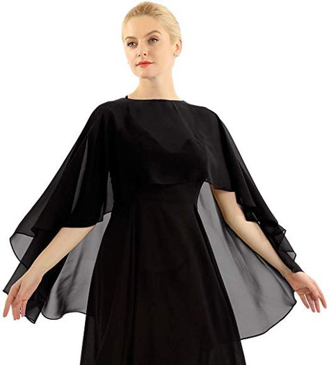 Capes Fashion, Sheer Cape, Chiffon Shawl, Dress With Shawl, Bridal Jacket, Wedding Cape, Chiffon Evening Dresses, Dresses Chiffon, Wedding Shawl