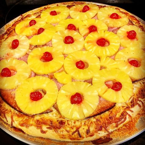 Dave Hoggan on Instagram: “The world’s most offensive #pizza Hawaiian #barbecuesauce @honeybaked_ham #mozzarella sliced #pineapple #maraschino cherries…” Pizza Hawaiian, Sliced Pineapple, Maraschino Cherries, Barbecue Sauce, Hawaiian Pizza, Mozzarella, Pineapple, Pizza, Cherry