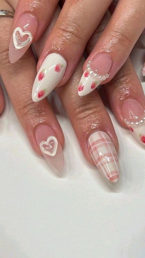 🌟🎀 Get ready to fall in love with your nails! Explore our top Coquette Nail ideas for 2023 – from chic acrylics to captivating designs. Whether for a special occasion or everyday glam, we've got you covered. 💖 Nagel Tips, Stick On Nails, Nail Charms, Nail Art Hacks, Nail Games, Valentine's Day Nails, Artificial Nails, Valentines Nails, Nail Manicure