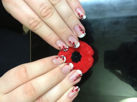 Poppy Remembrance Day Holiday Nail Art Anzac Nail Art, Remembrance Day Nails Poppies, Remembrance Day Nail Art, Poppy Nails Design, Remembrance Day Nails, Remembrance Nails, Poppy Nail Art, Poppy Nails, Poppy Remembrance Day