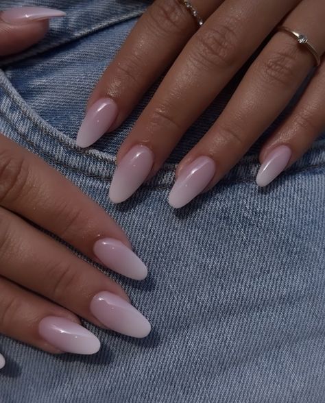 Nail Inspo Almond Ombre, Purple Ombre Nails Almond, Ombré French Tip Almond, Nails Inspiration Ombre, Gradient French Tip Nails, Ombre Nails Almond, Ombre Almond Nails, Y2k Stuff, Ombre French Nails