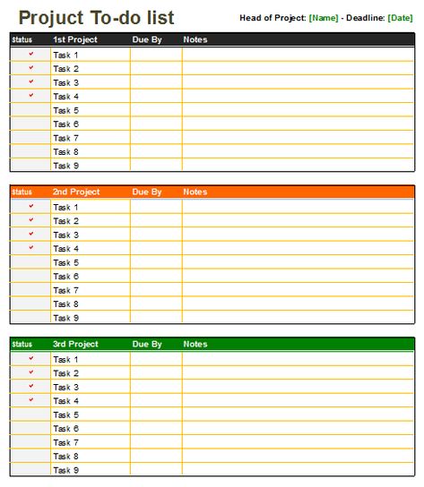 Project to do list (Excel, Multi Task) Project Management Task List, Project Task List Template, Project To Do List, Excel Templates Project Management, Work Organizer, Measure Tools, Free To Do List, To Do List Template, Journal Lists