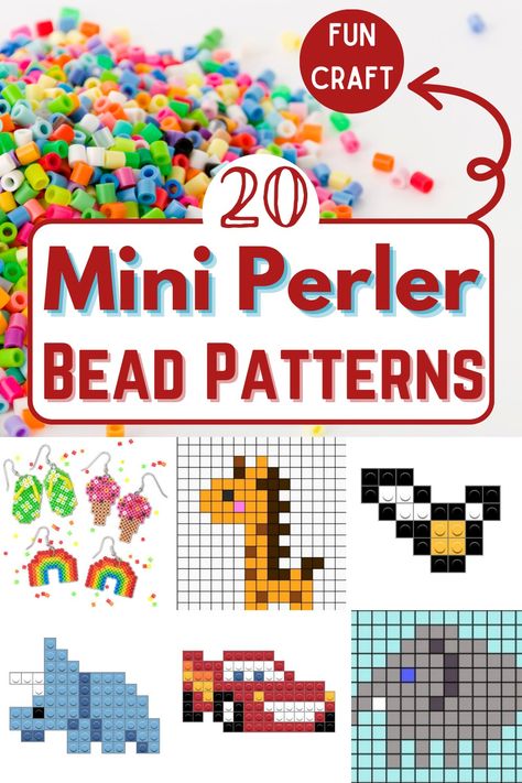 Perler Bead Tiny Patterns, Cute Hama Bead Ideas Small, Mini Melty Beads Patterns, Peeler Beads Patterns Easy Small, Fuse Bead Patterns Small And Easy, Bead Mania Ideas, Mini Perler Bead Patterns Easy, Perler Bead Keychain Pattern, Mini Perler Bead Patterns Cute