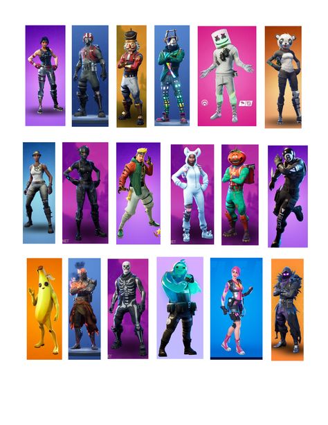 Print these Fortnite skins and use as game board markers in your math centers. Fortnite Photo Booth, Fortnite Images To Print, Fortnite Printables Free Images, Skins Dress, Xbox Birthday Party, Printable Lables, Paintball Birthday, Writing Expressions, Fortnite Party