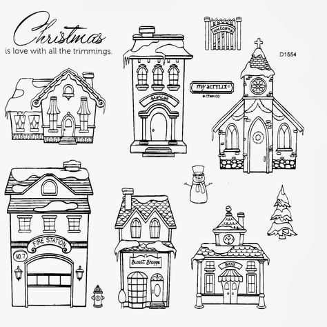 Village Drawing, House Doodle, Christmas Window Painting, Window Drawing, Zestaw Ikon, House Colouring Pages, Christmas Houses, Christmas Village Houses, Christmas Doodles