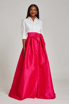 Plus Size Dresses – Terijon.com Shirt Gown, Blush Skirt, Formal Wedding Guests, Taffeta Fabric, Teri Jon, Groom Dresses, Black And White Skirt, March 3, Sash Belt