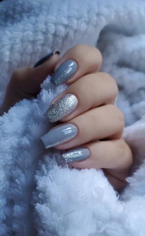 Frosted Nails Winter, Medium Winter Nails, Frost Nails, Icy Blue Nails, Frosted Nails, Creative Nail Ideas, Winter Nails 2023, Ballerina Nails Designs, Summer Nails Almond