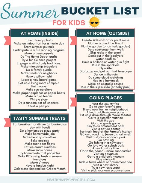 free printable Summer Holiday Ideas For Kids, Summer Plans With Kids, Summer Bucket List For Families, Summer Bucket List Family, Summer Planning With Kids, Kids Summer Bucket List Ideas, Summer Plans For Kids, Kid Summer Bucket List, Summer Ideas For The Kids