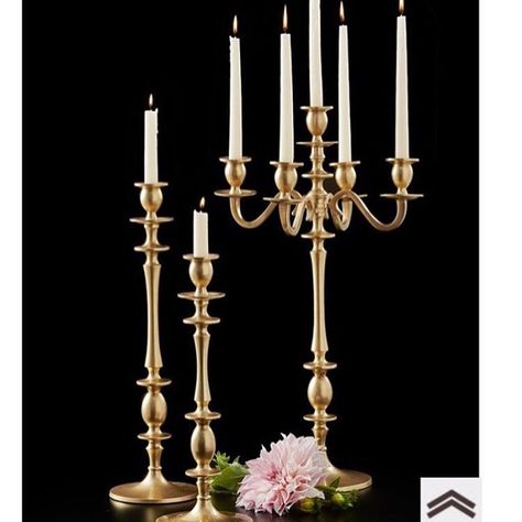 These beauties are now all available and are already filling up! Can combine or use alone for that gorgeous table centerpiece! Call or text to reserve 7328357674 have a great weekend! Looking forward to next weeks parties! #goldcandelabras#goldprops#partydesign#partyrental#proprental Candelabra Flowers, Estilo Kitsch, Gold Candlesticks, Vintage Wedding Centerpieces, Gold Candelabra, Candelabra Wedding, Ivory Candles, Hydrangea Centerpiece, Bulk Candles