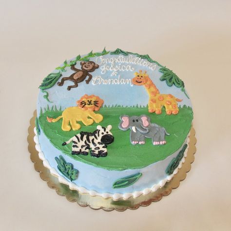 Safari Animals in Buttercream Baby Shower Animals Cakes Birthday, Animal Theme Cakes For Kids, Birthday Cake Jungle Theme, Safari Theme Birthday Cake, Safari Sheet Cake Ideas, Cake Jungle Theme, Animal Cakes For Kids, Safari Cake Buttercream, Animal Theme Cake