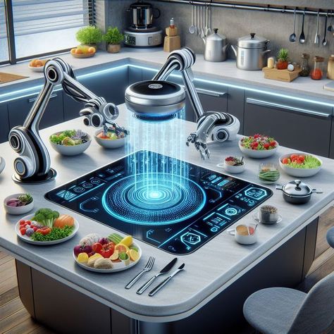 Sci Fi Kitchen, Smart Kitchen Technology, Futuristic Kitchen, Cocktail Maker, Beautiful Christmas Scenes, Kitchen Tech, Vintage Kitchens, Kitchen Sink Design, Kitchen Appliances Luxury