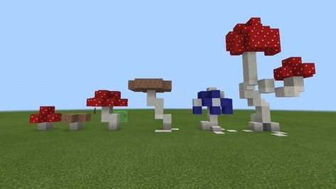 Custom Mushroom Minecraft, Mushrooms Minecraft, Minecraft Detailing, Minecraft Plants, Minecraft Island, Minecraft Mushroom, Minecraft Tree, Minecraft Building Guide, Cottagecore Minecraft