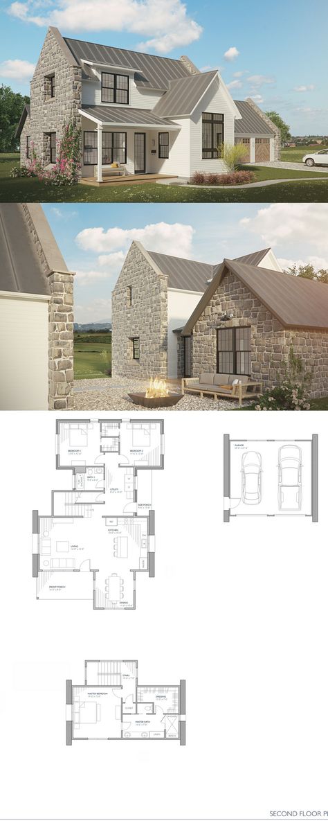 European Farmhouse Exterior, English Farmhouse, Farmhouse Floor Plans, European Farmhouse, Farmhouse House, House Plans Farmhouse, French Cottage, Hus Inspiration, Farmhouse Exterior