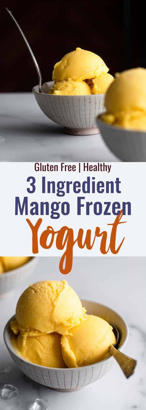 High Protein Dessert, Mango Frozen Yogurt, Healthy Frozen Yogurt, Semifreddo Recipe, Homemade Frozen Yogurt, Banana Ice Cream Recipe, Protein Dessert, Frozen Yogurt Recipes, Mango Dessert Recipes