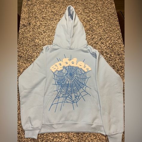 Sp5der Hoodie Sky Blue Sp5der Hoodie, Sky Blue, Blue Sky, Closet, Blue