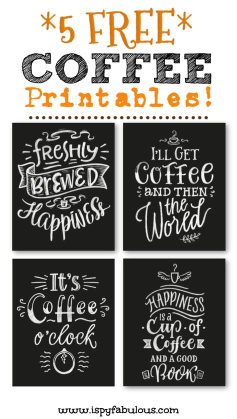 These chalkboard coffee printables will be the perfect easy decor for your coffee bar, coffee station or coffee shop! With 5 coffee art designs that you can print and use, for free, you'll be ready to share your love for coffee in no time. #coffee #coffeelove #coffeedecor #coffeeprintables Home Words Decor Letters, Coffee Station Signs Ideas, Signs For Coffee Bar, Printable Coffee Signs Free, Chalkboard Coffee Bar, Coffee Bar Ideas For School, Free Coffee Bar Printables, Free Printable Coffee Bar Signs, Coffee Bar Fundraiser Ideas