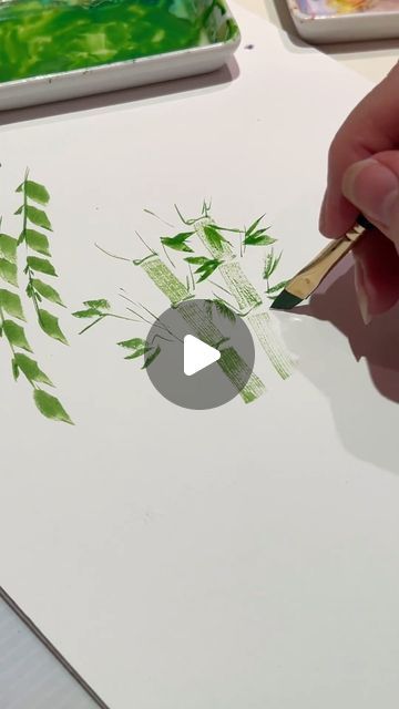 Watercolor Bamboo Tutorial, Bamboo Watercolor Painting, Paint Bamboo, Diy Large Wall Art, Water Coloring, Water Paint, Painted Bamboo, Watercolor Tips, Bamboo Shoots