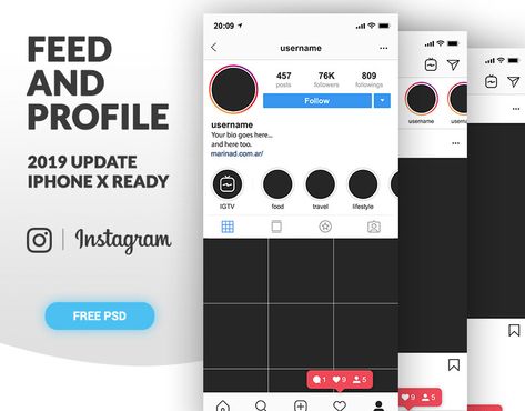 FREE | Instagram Feed & Profile Layout UI – 2017 on Behance Instagram Profile Template, Instagram Mockup, Templates Free Design, Instagram Template Design, Iphone Instagram, Electronics Mini Projects, Instagram Layout, Free Instagram, Lightroom Presets Free