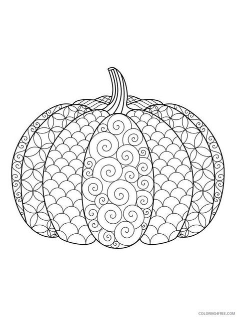 Zentangle Pumpkins Art, Spider Zentangle, Pumpkins To Color, Zentangle Pumpkins, Zentangle Pumpkin, Pumpkin Zentangle, Halloween Pumpkin Coloring Pages, Fargelegging For Barn, Pumpkin Coloring