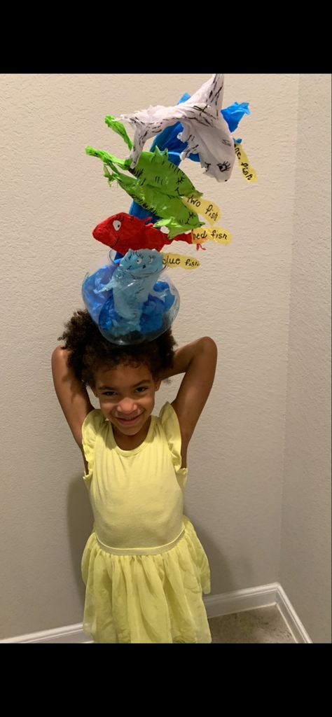 Plastic round fish bowl! Fish made out of tissue paper and black sharpie for outlining Fish Head, One Fish Two Fish, Two Fish, One Fish, Black Sharpie, Head Piece, Fish Bowl, Dr Seuss, Tissue Paper