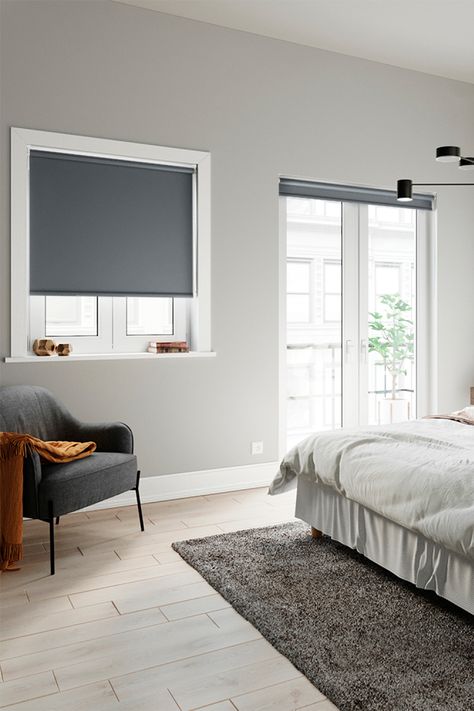 blackout roller blinds Roller Blinds Bedroom, Modern Roller Blinds, Black Blinds, Grey Blinds, Fabric Roller Blinds, Best Blinds, White Blinds, Bedroom Blinds, House Redesign