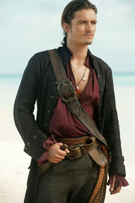 Orlando Bloom as Will Turner in POTC, because he's just so darn sincere. More importantly, he wields a wicked sword. Orlando Bloom Legolas, Pirate Garb, Kaptan Jack Sparrow, Baby Driver, William Turner, Captain Jack Sparrow, The Pirates, Gary Oldman, Pirate Life