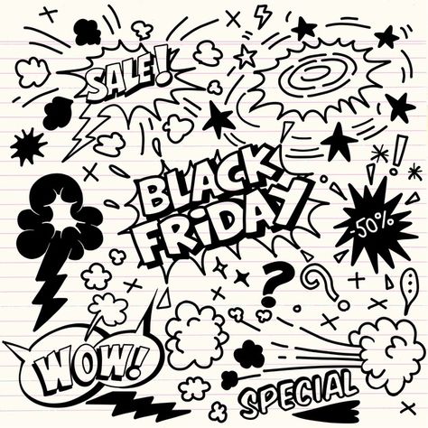 Black friday sale hand drawn, concept il... | Premium Vector #Freepik #vector #sale Black Friday Illustration, Friday Illustration, Illustrator Poster, Pharmacy Art, Black Friday Flyer, Black Friday Sale Poster, Black Friday Banner, Black Friday Sale Banner, Banner Drawing