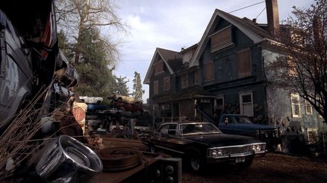 From Season 4, Episode 10 (Heaven and Hell) of Supernatural. Supernatural Bobby, Supernatural Season 4, Winchester House, Bobby Singer, Nostalgia Aesthetic, Supernatural Pictures, He Is Coming, Castiel, Best Shows Ever