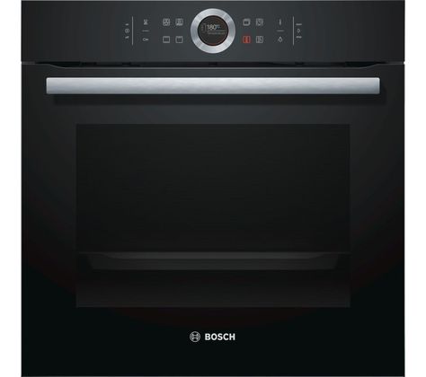 Buy BOSCH Serie 8 HBG634BB1B Electric Oven - Black | Free Delivery | Currys Oven Black, Bosch Appliances, Black Ovens, American Fridge Freezers, Timer Clock, Single Oven, Appliances Online, Range Cooker, Electrical Installation