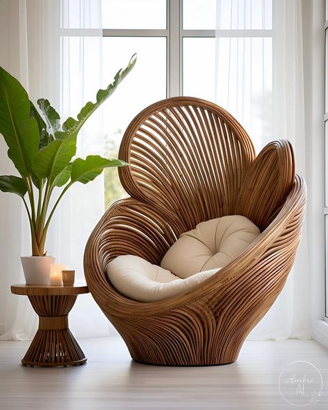 Wood Furniture Design, Diy Casa, Home N Decor, Dream House Decor, A Chair, Wicker Chair, Unique Furniture, Dream Home Design, تصميم داخلي