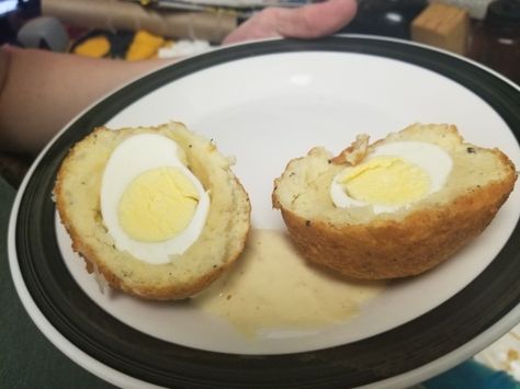 Irish Eggs Recipe - Food.com Irish Eggs, Scotch Eggs, Saltine Crackers, Eggs Recipe, Irish Recipes, Fresh Rosemary, Dijon Mustard, Egg Recipes, Saturated Fat