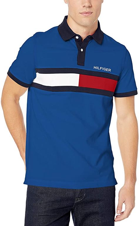 Tommy Hilfiger Store, Tommy Hilfiger Polo Shirt, Flag Pride, Tommy Hilfiger Polo, Navy Blazer, Tommy Hilfiger Man, Mens Polo Shirts, Shirt Collar, Casual Wardrobe